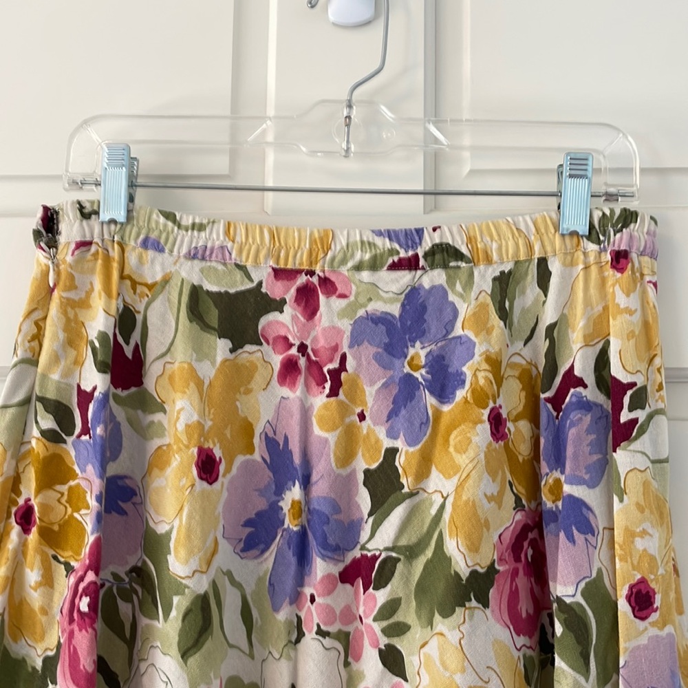 Coldwater Creek Petite Floral Skirt - Flat Front/Elastic Back/Side Zip - Picture 4 of 8